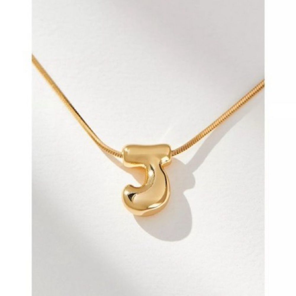 Gold Initial Pendant Necklace S1169